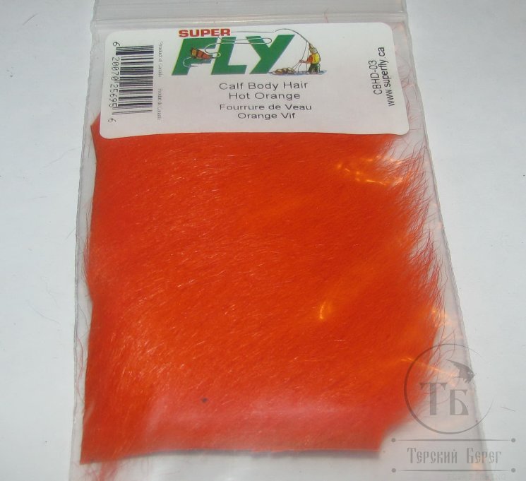 Шкура теленка Calf Body Hair Hot Orange Super Fly