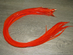 Перо из седла петуха отборное ( 1 шт ) огненно оранжевое / Hot Orange 36-38 см