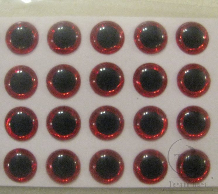 Глазки объемные D 8,0 Red ( 20 шт )