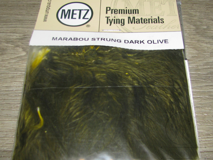 Мягкие пуховые перья Marabou Strung 1/4 oz Dk. Olive ( Metz , Wapsi )
