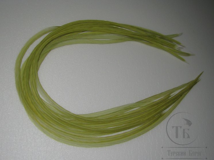 Перо Dry Fly (для сухих мух) 10 шт светло оливковый , крючки № 14