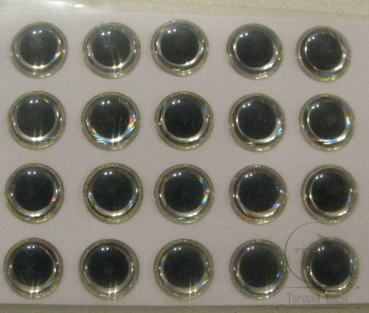 Глазки объемные D 8,0 Silver ( 20 шт )