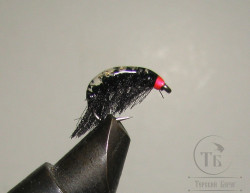 Муха Simple Scud ( 49 ) Бокоплав SSC ( Epoxy ice Black ) крючок Scud № 10
