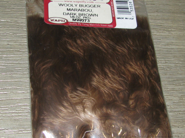 Мягкие пуховые перья Marabou Woоly Bugger 1/8 OZ Dk. Brown Wapsi