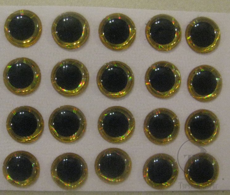 Глазки объемные D 8,0 Yellow ( 20 шт )