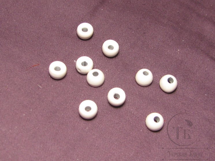 вольфрамовый шарик с круглым отверстием D 3,3 pearl white (10 шт)
