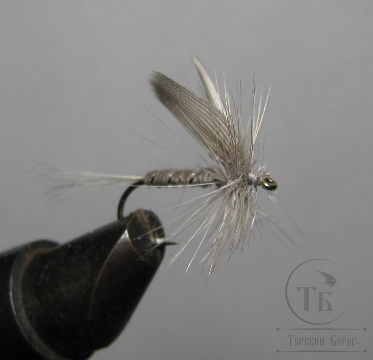Муха сухая Dry fly Quill DFQ 18  " Blue Dun "крючок № 12 ( Kumho )