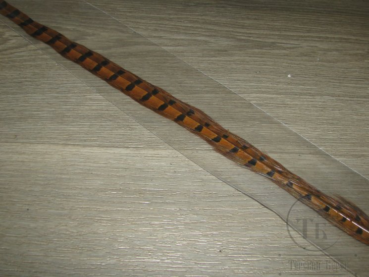 Центральное хвостовое перо охотничьего фазана рыже коричневое( 1 шт ) Pheasant Ringneck Tail Rusty Brown
