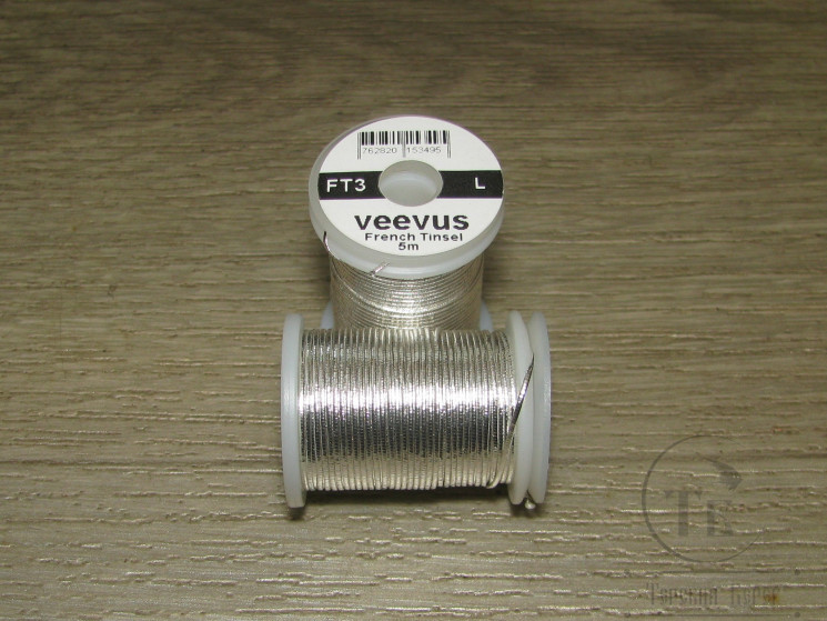 Овальный люрекс Veevus French Tinsel Oval 5 m lg Silver