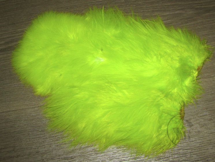 Куриная шкура Spey Soft Hackle Chickabou White dyed Fl. Yellow Chartreuse Whiting