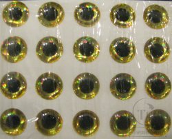 Глазки объемные D 9,0 Gold ( 20 шт )
