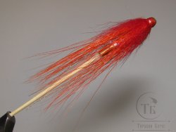 Муха лососёвая с "английским крылом" WG tube Mt. ( 28 A1 ) D 2,6 медь 1.0 дюйм Orange / Red 