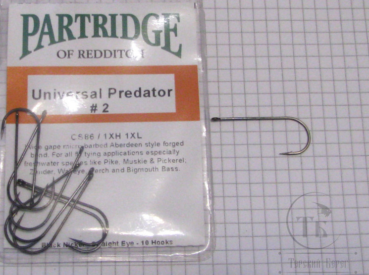 Крючок щучий стримерный  Universal Predator CS86 Partridge 2 (10 шт)