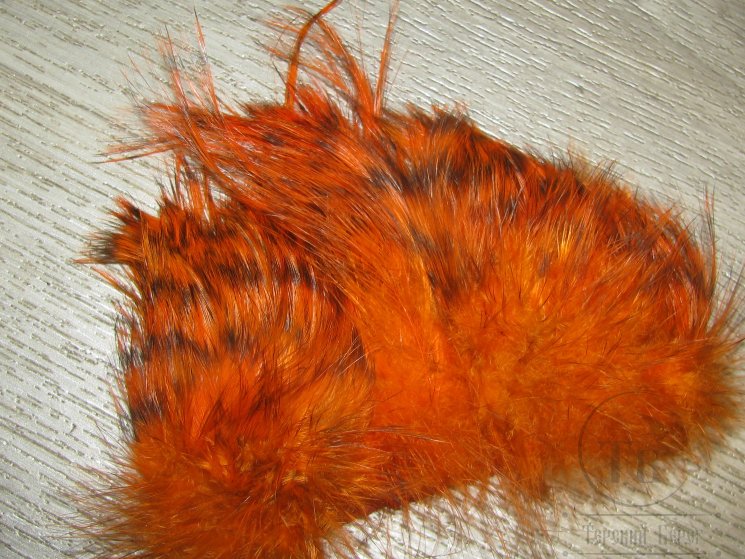 Spey перо курица ( вырез между скальпом и седлом ) Grizzly Orange