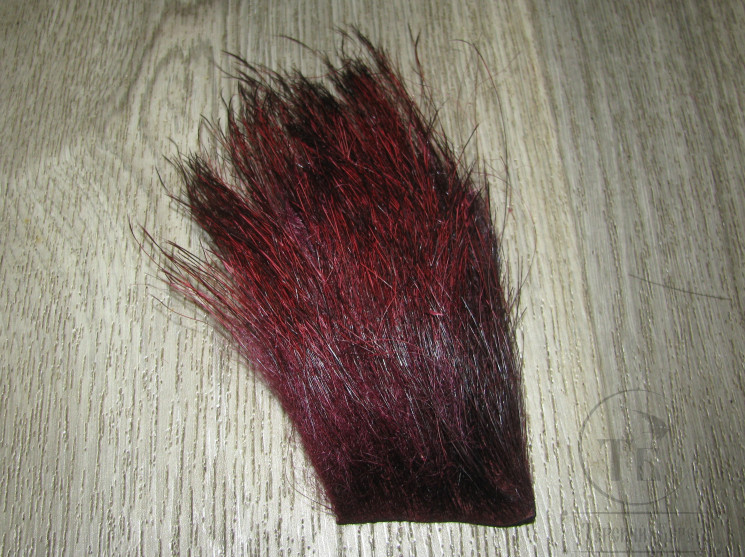 Мех кабана винно красный Claret