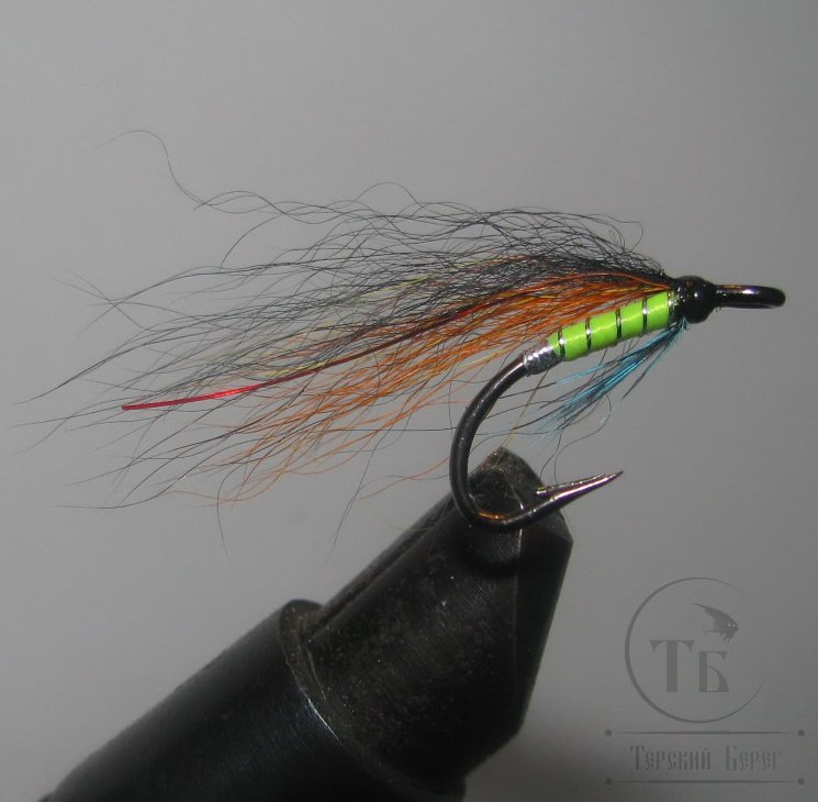 Муха лососёвая на двойнике SM ( 12 ) Willie Gunn FCTV ( Kumho № 10 )