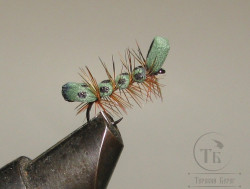 Муха Foam ( 4 ) Caterpillar Dk Olive кр. № 12