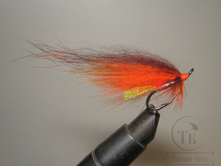 Муха лососёвая Pahtakorva ( 7 ) Fl. Orange Head Ahrex St. Bl. № 6