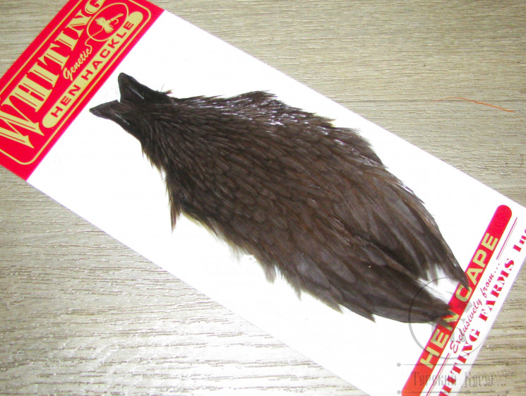 Скальп курицы Hen Cape Wet Dry Dk. Gray Brown Whiting (покраска Терский берег)