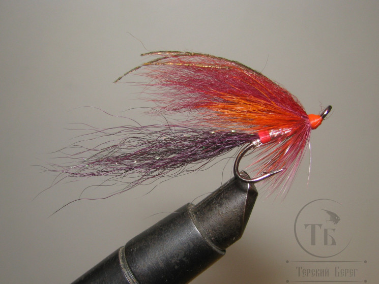Муха лососёвая Pahtakorva ( 14 ) Fl. Orange Head Dk. Cascade Ahrex St. Bl. № 6