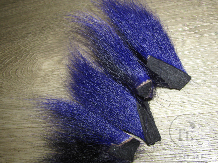 Кусок хвоста оленя сине фиолетовый Bucktail pieces Blue Purple Wapsi / Терский Берег