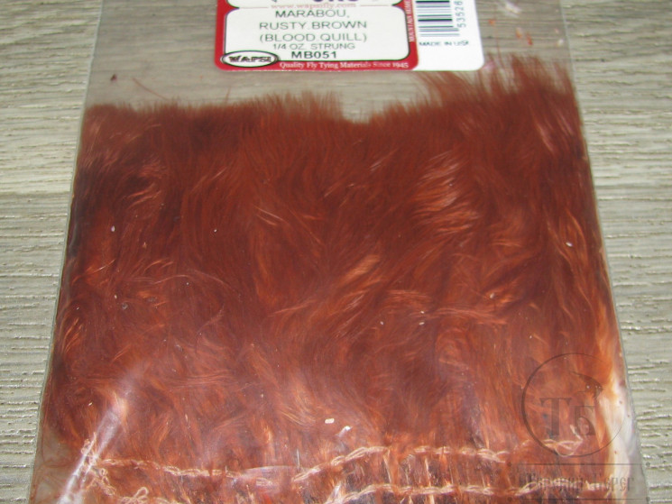 Мягкие пуховые перья Marabou Strung 1/4 OZ Rusty Brown ( Metz , Wapsi )