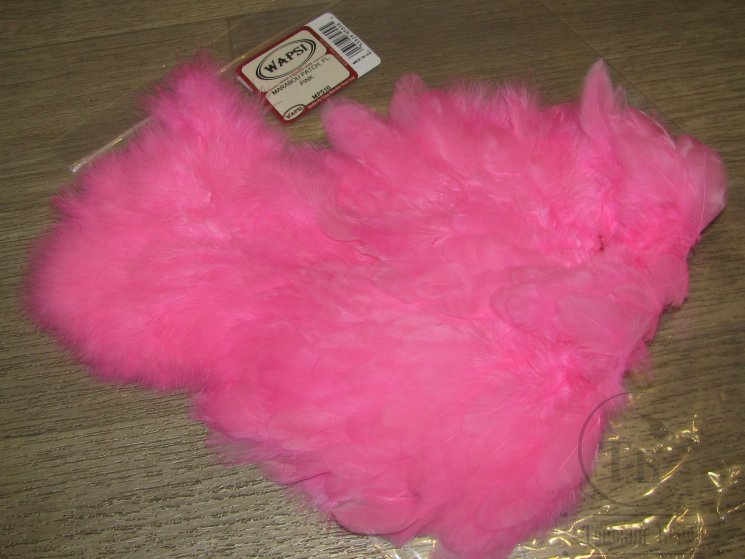 Перо курицы Soft Hackle Marabou Patch Fl. Pink Wapsi