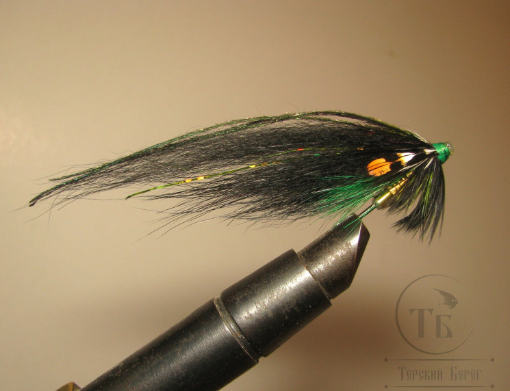Муха лососёвая  Bottle Medium ( 11 ) JC TD Green Black Fl. Green Head