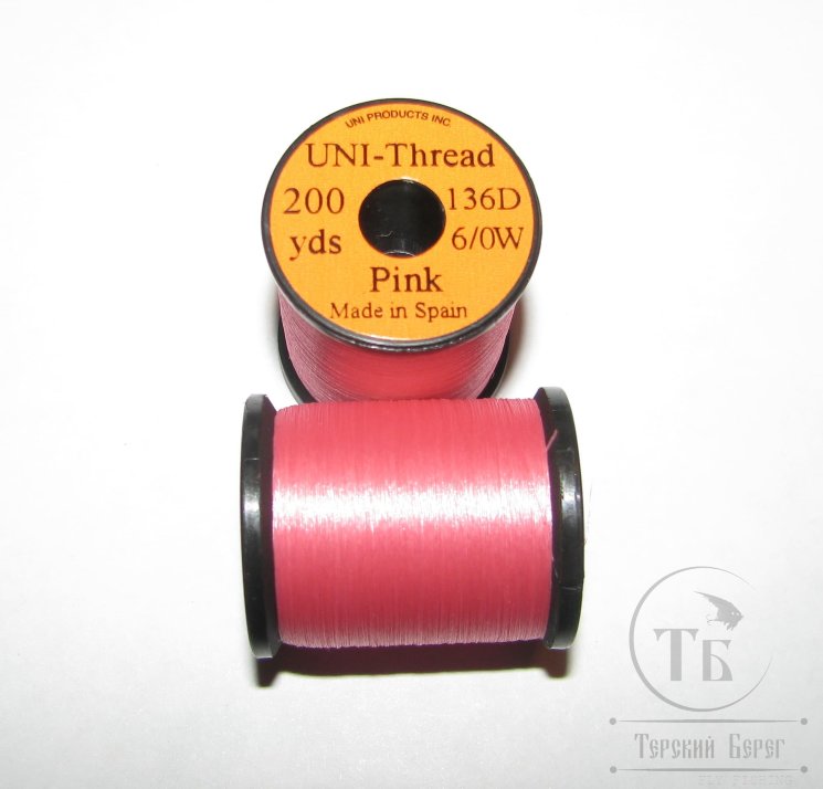 Монтажная нить UNI THREAD 6/0 Pink 200 yds