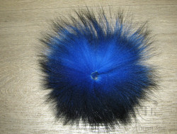 Хвост арктического песца сине черный вариант Blue / Black 4XL