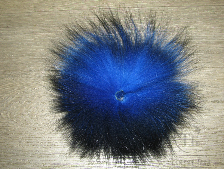 Хвост арктического песца сине черный вариант Blue / Black 4XL