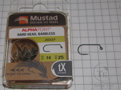 Крючок джиговый безбородый Hard Head Jig Barbless J60XAP # 14 (25 шт.) Mustad 