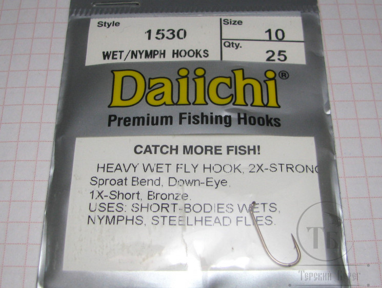 Крючки Daiichi Heavy Wet Nymph 1530 № 10 ( 10 шт )