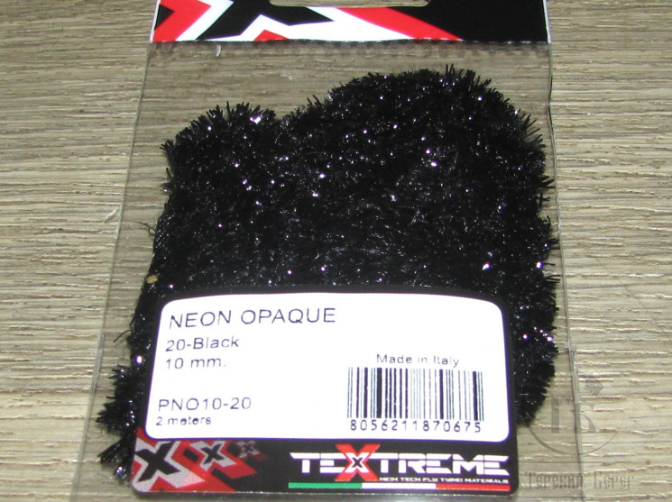 Синель Neon Opaque 10 mm Black Textreme