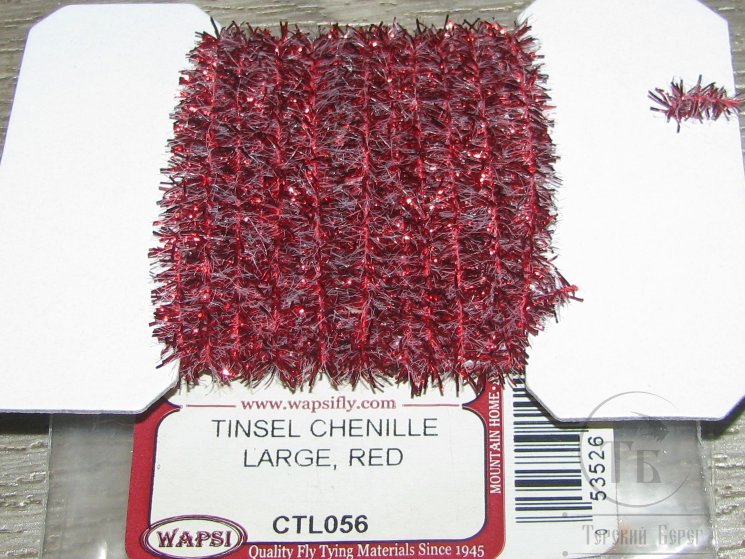Tinsel Chenille Lg Red Wapsi