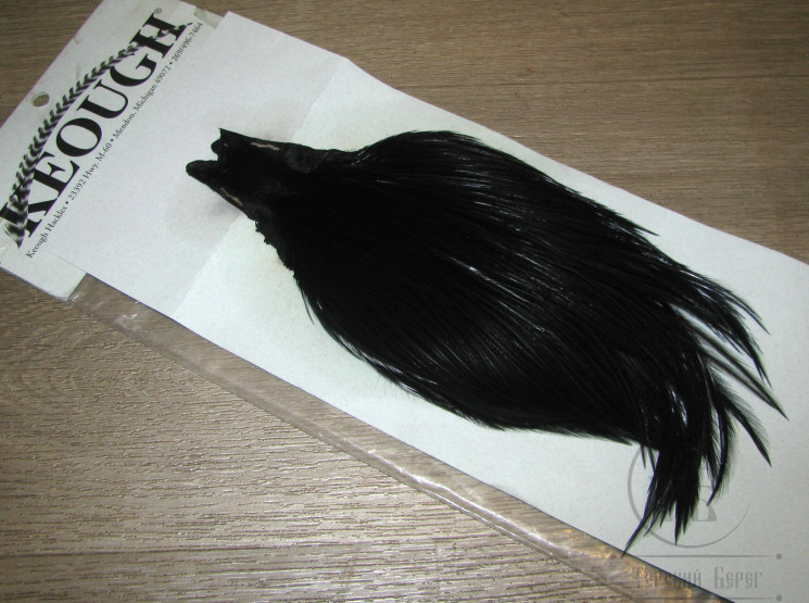 Скальп петуха Dry Fly Cape Black KEOUGH