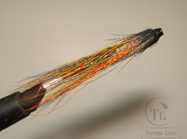 Муха лососёвая с "английским крылом" WG tube Mt. ( 4 B ) D 2,6 медь 2 дюйма Willie Gunn Teal Black Var. ( Виллиган )