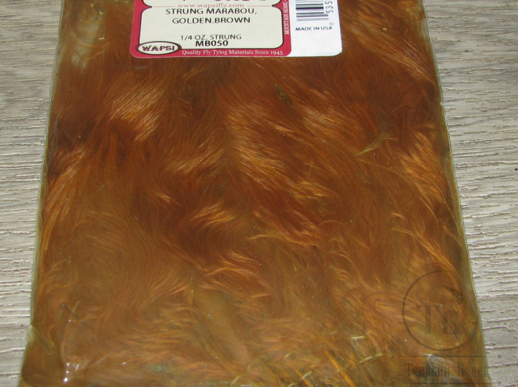 Мягкие пуховые перья Marabou Strung 1/4 OZ Golden Brown ( Metz , Wapsi )