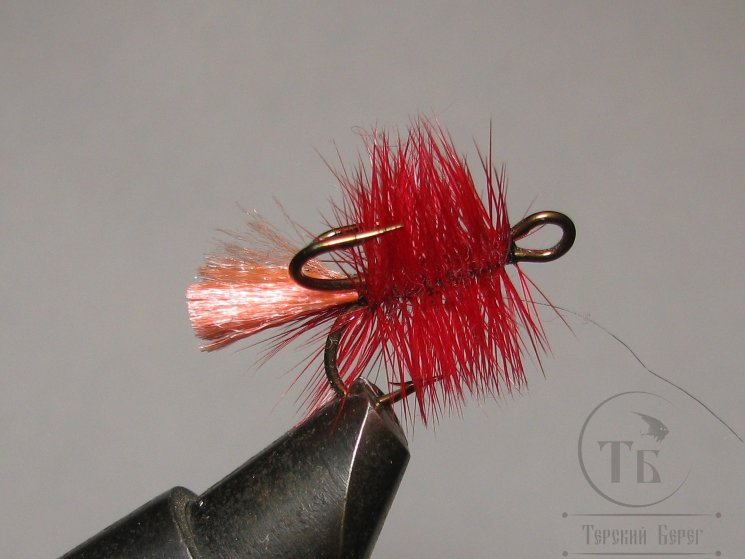 Муха на тройнике "хариус форель" ( 48 ) Red / Orange Tag кр. №8