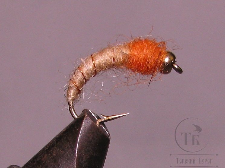Муха нимфа Scud ( 40 ) GH Cream Orange Nymph крючок scud № 8