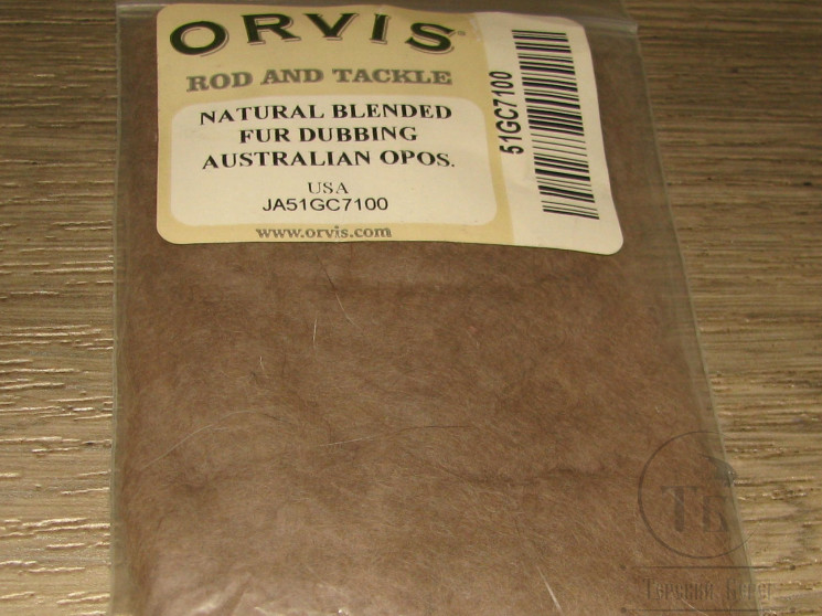 Даббинг опоссума натуральный Natural Blended Fur Dubbing Austral. Opossum Orvis