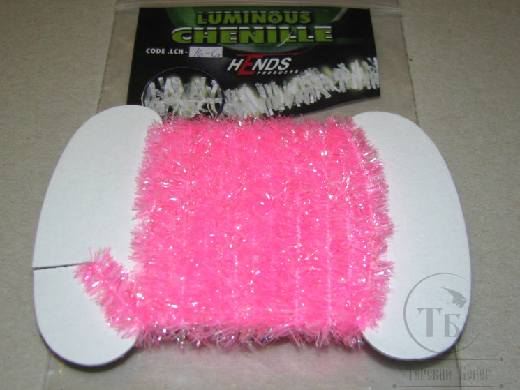 Светонакопительная синель Luminous Chenille 6 mm. 1.5 m Fl. Pink Hends LCH  16-6