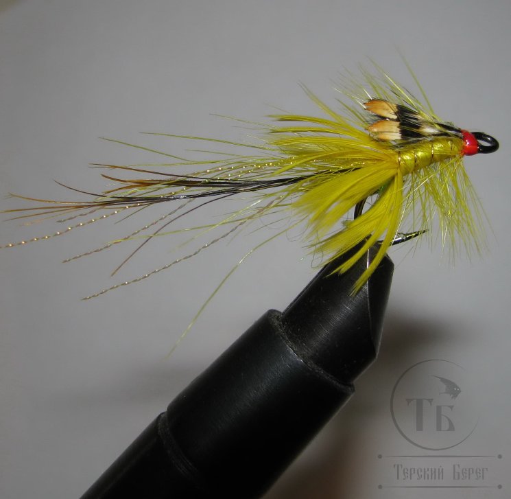 Муха лососёвая ( 4 ) Pot Belly Pig Yellow Kumho № 8
