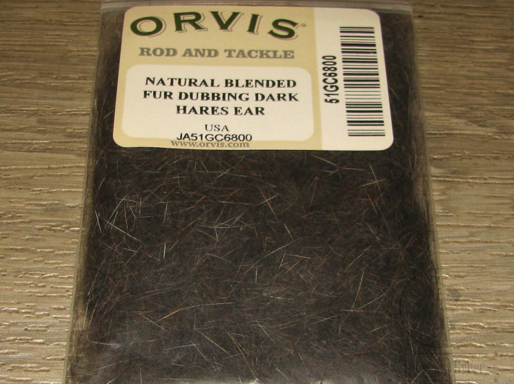 Даббинг маски зайца темный натуральный Natural Blended Fur Dubbing Dk. Hares Ear Orvis