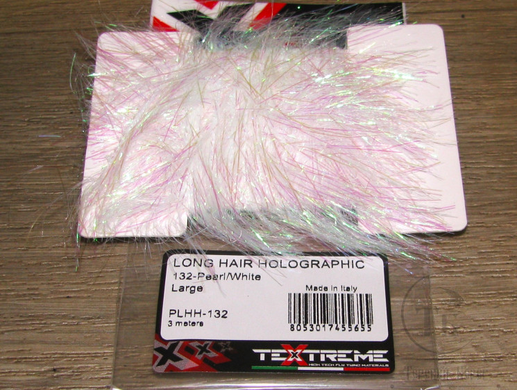 Синель Long Hair Holographic Large Pearl / White 3 meters Textreme