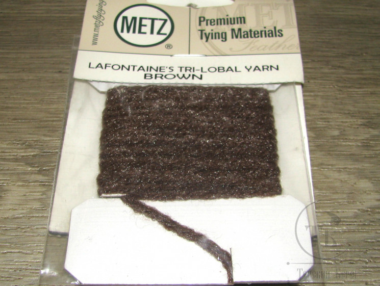 Трёхпрядная шерстяная нить Lafontaine Tri Lobal Yarn Brown Metz
