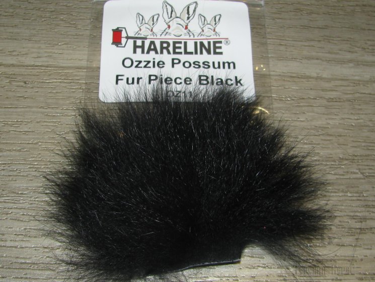 Мех опоссума черный Ozzie Possum Fur Piece Black Hareline