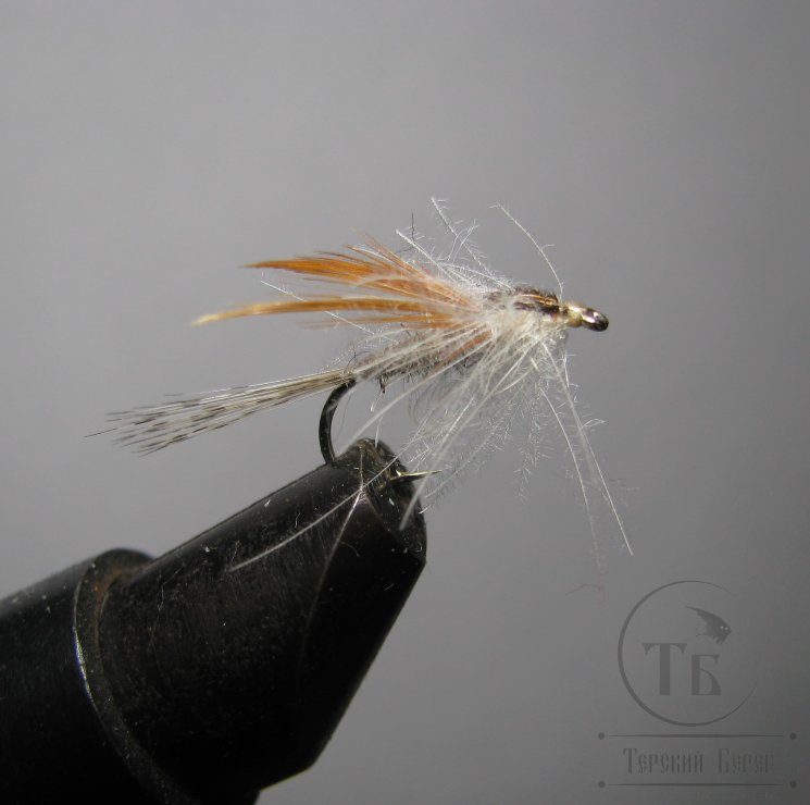 Муха сухая Dry fly DFQ 34 " Dginger wing cdc  "крючок № 12 ( Tmc )