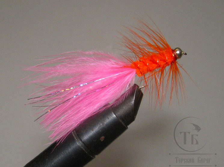 Муха Woolly Bugger Fluor ( Fl Orange Fl. Pink ) № 8