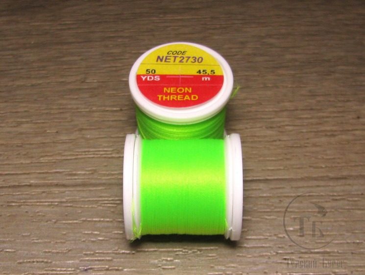 Нить для формирования тела Neon Thread NET 2730 UV Fl. Chartreuse 50 yds Hends
